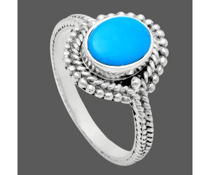 Sleeping Beauty Turquoise Ring size-8.5 EXR02803 R-1729, 7x9 mm