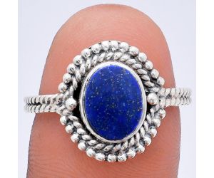 Lapis Lazuli Ring size-8 EXR02805 R-1729, 7x9 mm