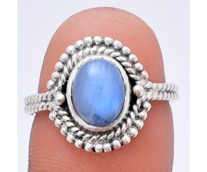 Rainbow Moonstone Ring size-7 EXR02808 R-1729, 7x9 mm