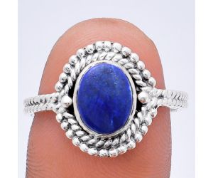 Lapis Lazuli Ring size-8.5 EXR02810 R-1729, 7x9 mm