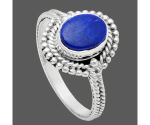 Lapis Lazuli Ring size-8.5 EXR02810 R-1729, 7x9 mm