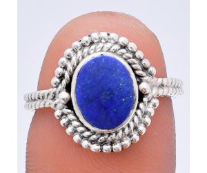 Lapis Lazuli Ring size-7 EXR02811 R-1729, 7x9 mm