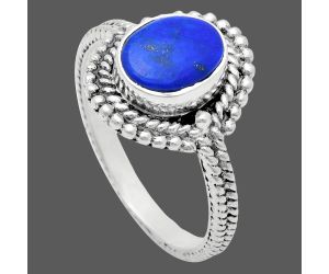 Lapis Lazuli Ring size-9 EXR02812 R-1729, 7x9 mm