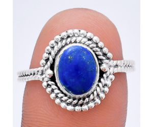 Lapis Lazuli Ring size-8.5 EXR02818 R-1729, 7x9 mm