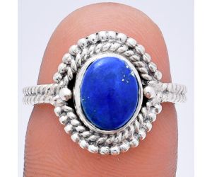 Lapis Lazuli Ring size-7 EXR02819 R-1729, 7x9 mm