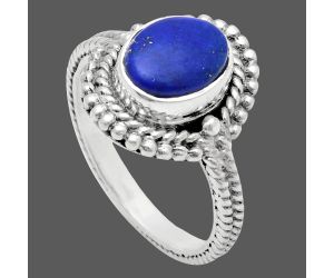 Lapis Lazuli Ring size-7 EXR02819 R-1729, 7x9 mm