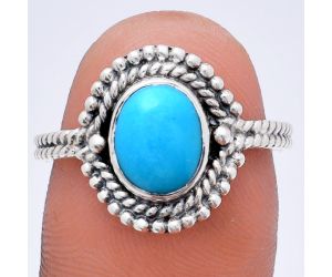 Sleeping Beauty Turquoise Ring size-8 EXR02820 R-1729, 7x9 mm