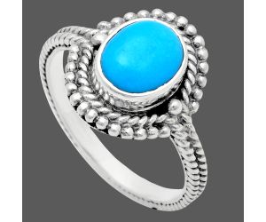 Sleeping Beauty Turquoise Ring size-8 EXR02820 R-1729, 7x9 mm