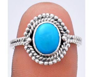 Sleeping Beauty Turquoise Ring size-8 EXR02824 R-1729, 7x9 mm