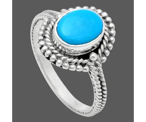 Sleeping Beauty Turquoise Ring size-8 EXR02824 R-1729, 7x9 mm