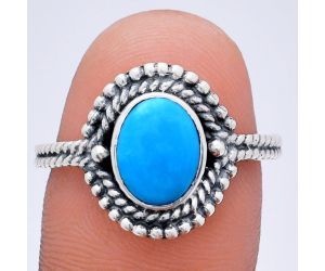 Sleeping Beauty Turquoise Ring size-8.5 EXR02825 R-1729, 7x9 mm