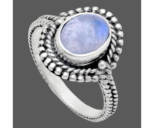 Rainbow Moonstone Ring size-7 EXR02829 R-1729, 7x9 mm