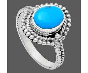 Sleeping Beauty Turquoise Ring size-6 EXR02830 R-1729, 7x9 mm