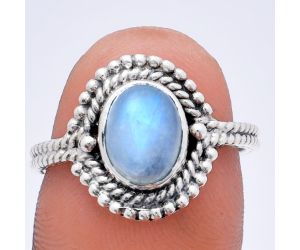 Rainbow Moonstone Ring size-8 EXR02832 R-1729, 7x9 mm