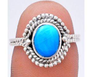 Sleeping Beauty Turquoise Ring size-7 EXR02835 R-1729, 7x9 mm