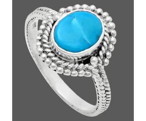 Sleeping Beauty Turquoise Ring size-9 EXR02837 R-1729, 7x9 mm