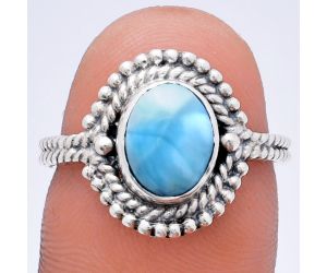 Larimar (Dominican Republic) Ring size-7 EXR02839 R-1729, 7x9 mm