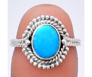 Sleeping Beauty Turquoise Ring size-7 EXR02840 R-1729, 7x9 mm