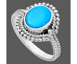 Sleeping Beauty Turquoise Ring size-7 EXR02840 R-1729, 7x9 mm