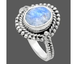 Rainbow Moonstone Ring size-6 EXR02842 R-1729, 7x9 mm