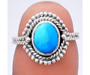 Sleeping Beauty Turquoise Ring size-6 EXR02843 R-1729, 7x9 mm