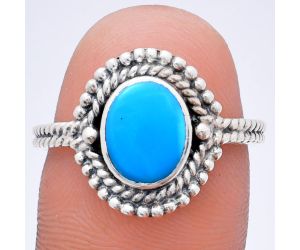 Sleeping Beauty Turquoise Ring size-8 EXR02845 R-1729, 7x9 mm