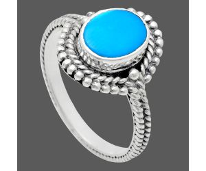 Sleeping Beauty Turquoise Ring size-8 EXR02845 R-1729, 7x9 mm