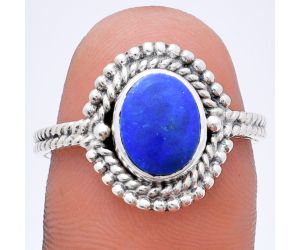 Lapis Lazuli Ring size-8 EXR02846 R-1729, 7x9 mm