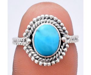 Sleeping Beauty Turquoise Ring size-6 EXR02848 R-1729, 7x9 mm