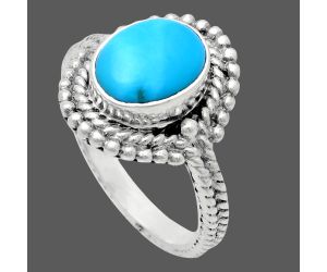 Sleeping Beauty Turquoise Ring size-6 EXR02848 R-1729, 7x9 mm