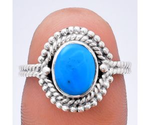 Sleeping Beauty Turquoise Ring size-7 EXR02850 R-1729, 7x9 mm