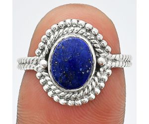 Lapis Lazuli Ring size-7 EXR02852 R-1729, 7x9 mm