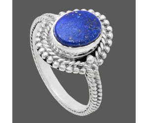 Lapis Lazuli Ring size-7 EXR02852 R-1729, 7x9 mm