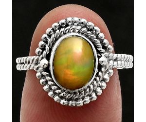 Ethiopian Opal Ring size-7 EXR02853 R-1729, 7x9 mm