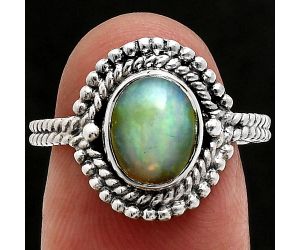 Ethiopian Opal Ring size-7 EXR02854 R-1729, 7x9 mm