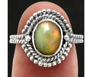 Ethiopian Opal Ring size-6 EXR02856 R-1729, 7x9 mm