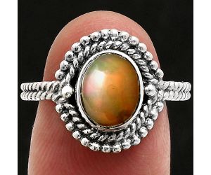 Ethiopian Opal Ring size-8 EXR02857 R-1729, 7x9 mm