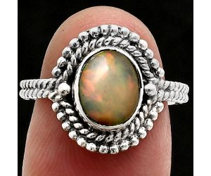 Ethiopian Opal Ring size-7 EXR02858 R-1729, 7x9 mm