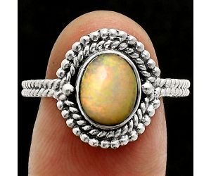 Ethiopian Opal Ring size-8.5 EXR02859 R-1729, 7x9 mm