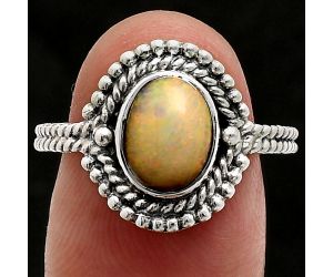 Ethiopian Opal Ring size-8 EXR02860 R-1729, 7x9 mm