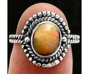 Ethiopian Opal Ring size-6 EXR02861 R-1729, 7x9 mm