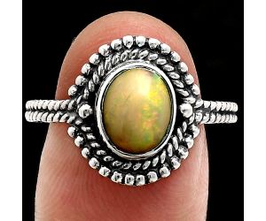 Ethiopian Opal Ring size-8.5 EXR02862 R-1729, 7x9 mm