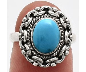 Sleeping Beauty Turquoise Ring size-6 EXR02865 R-1667, 7x9 mm