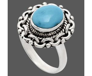 Sleeping Beauty Turquoise Ring size-6 EXR02865 R-1667, 7x9 mm