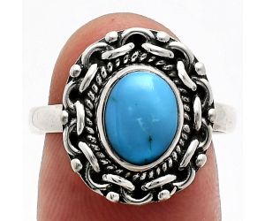 Sleeping Beauty Turquoise Ring size-8 EXR02866 R-1667, 7x9 mm