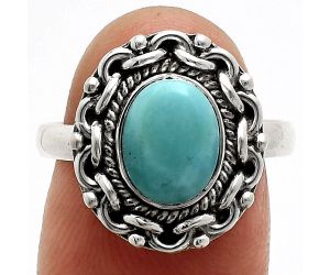 Sleeping Beauty Turquoise Ring size-8 EXR02867 R-1667, 7x9 mm