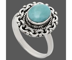 Sleeping Beauty Turquoise Ring size-8 EXR02867 R-1667, 7x9 mm