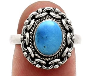 Sleeping Beauty Turquoise Ring size-8 EXR02868 R-1667, 7x9 mm