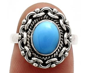 Sleeping Beauty Turquoise Ring size-7 EXR02869 R-1667, 7x9 mm