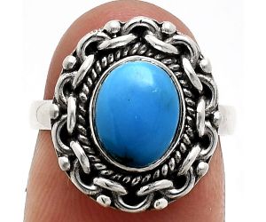 Sleeping Beauty Turquoise Ring size-6 EXR02870 R-1667, 7x9 mm